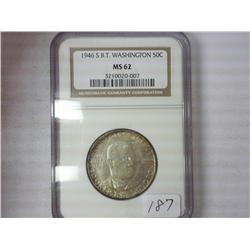 1946-S Booker T. Wash. Half NGC MS62