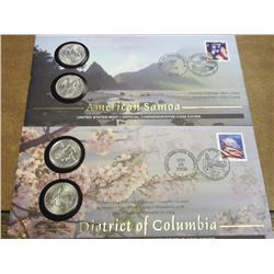 2 US Mint 50 State Quarter FDC's,  One Somoa And