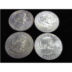 4- Assorted SBA Dollars,1979-P/D And 1999-P/D UNC