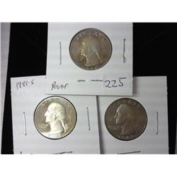 1980-S, 81-S And 82-S Wash. Quarters (Proof)