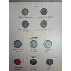 Old Type Collection Album With Coins