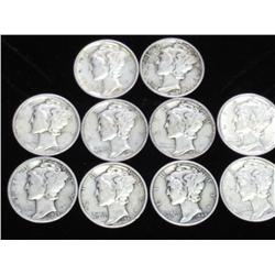 10 Assorted Mercury Dimes