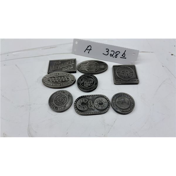Eight Cast Metal Railroad Souvenir Plaques, Milwaukee Road, Southern Railway, and More