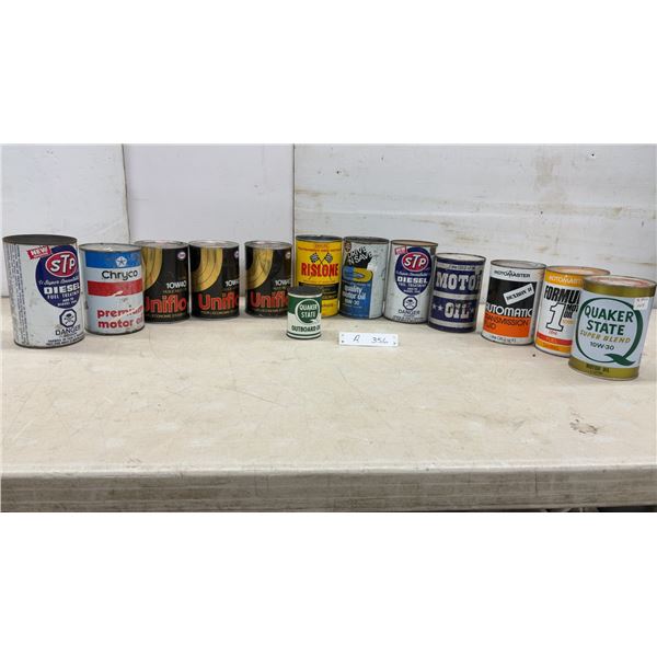 Vintage Motor Oil and Automotive Fluid Cans, STP, Chryco, Esso, Quaker State, and More