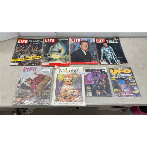Collection of Vintage Magazines Including Life, Saturday Evening Post, Epic Illustrated, and More