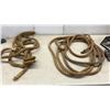 Image 6 : 2 Vintage Bushel Baskets, 2 Lengths Heavy Rope, Pipe Wrench, Mattco Easy Score 17" Tile Cutter
