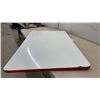 Image 5 : White Enamel Table Top with Red Border, 40 x 25"