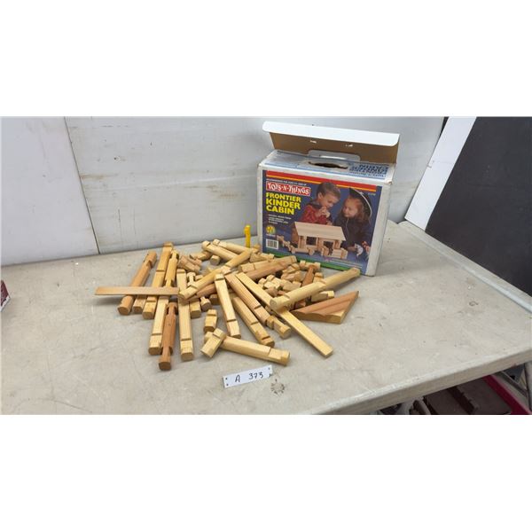 Toys-N-Things Frontier Kinder Cabin Wooden Interlocking Log Building Set Model K-0750