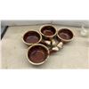 Image 4 : Anchor Hocking Fire-King Milk Glass Bowls, McCoy Handled Soup Bowls, 15 Pcs Vintage Dolphin Golden