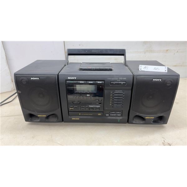 Sony CFD-610 CD Radio Cassette-Corder Boombox with 6-CD Changer and Mega Bass