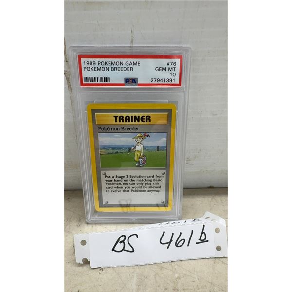 1999 Pokémon Game Pokémon Breeder Trainer Card #76 PSA Gem Mint 10 Graded