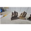 Image 5 : Vintage Cast Metal Sailing Ship Bookends, Assorted Styles and Finishes, Four Pairs