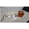 Image 1 : Vintage Rotary Dial Desk Telephone and Northern Electric Company Wooden Field Test Set