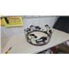 Image 1 : Metal Fire Pit Ring with Laser-Cut Wildlife Silhouette Scene, Bison Diameter 24"