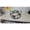Image 4 : Metal Fire Pit Ring with Laser-Cut Wildlife Silhouette Scene, Bison Diameter 24"