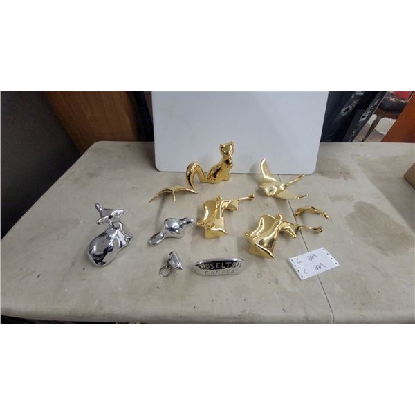 Hoselton Canada Polished Metal Animal Figurines, Silver and Gold Tones, and More