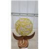 Image 2 : Mid-Century Modern Spaghetti Globe Table Lamp with Boomerang Walnut Base, 1950s-1960s Working