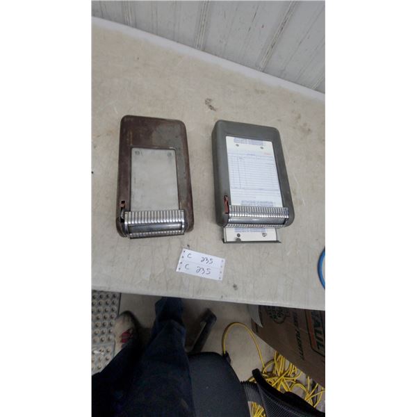 Two Vintage Moore Sales Slip Imprinters