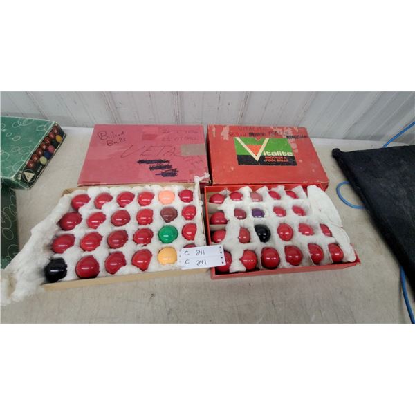 Vitalite Snooker and Pool Ball Sets, 2 1/16" Balls, Made in England, and More