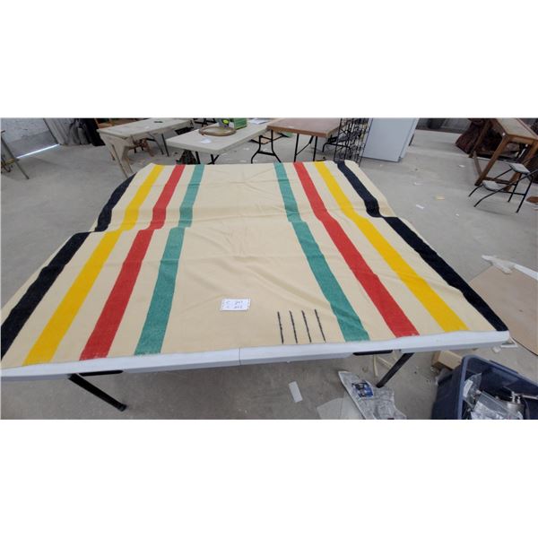 Eaton's of Canada Trapper Point All-Wool Four Point Blanket, Made in England