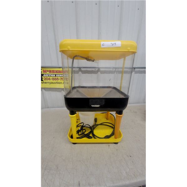 Sure Puff Commercial Cotton Candy Machine with Clear Enclosure and Yellow Base