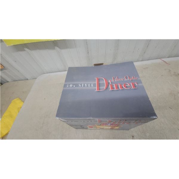 50s Style Fiber Optic Diner Decorative Accent, 8 1/8" with UL Adaptor and Spare Halogen Bulb