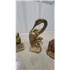 Image 3 : Brass Bookends Owl Motifs, Swan Figurine,and More
