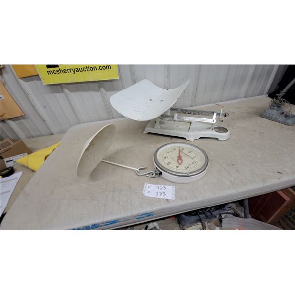 Detecto Model BSB840 Hanging Spring Scale, 9-Pound Capacity, and Vintage Baby Scale