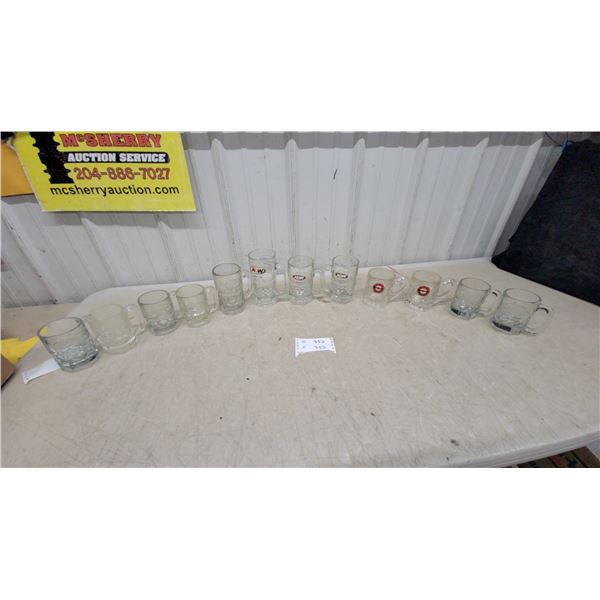 Collection of A&W Root Beer Glass Mugs in Assorted Sizes