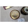 Image 5 : Brass Desk Compass, Barometer, 2003 Weather Station Clock, Desk Clock, and More