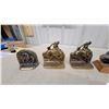Image 5 : Brass Sailing Ship Lamp Bronze Buffalo Sculpture, and Metal Bookends Vintage