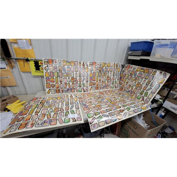 Topps Wacky Packages Uncut Sticker Sheets, 1973 Second Series, Appox. 70 per Sheet x13