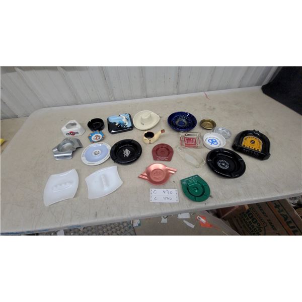 Collection of Vintage Advertising Ashtrays, Martini, Benson & Hedges, Les Crayons, and More