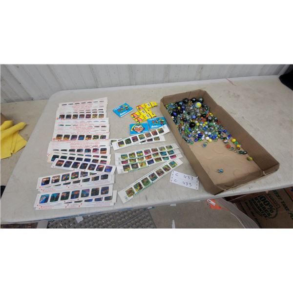 Vintage Walt Disney Productions Filmstrips, Glass Marbles, Crayons, and More