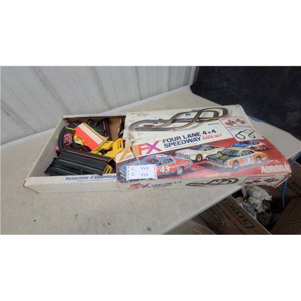 Aurora AFX Four Lane 4 and More4 Speedway HO Scale Slot Car Race Set with Cars and More