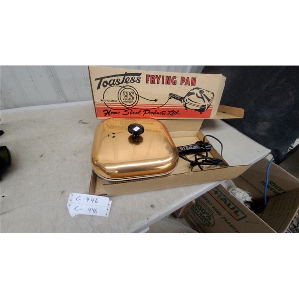 Toastess Electric Frying Pan with Lid by Home Steel Products Ltd., Made in Canadawith Box