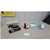 Image 1 : Vintage Ceramic Horse TV Lamp with Shade and Dog Cast Door Stop and Porc. Polar Bear Book Ends