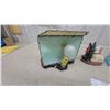 Image 6 : Vintage Ceramic Horse TV Lamp with Shade and Dog Cast Door Stop and Porc. Polar Bear Book Ends
