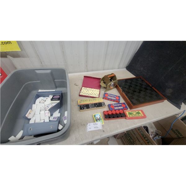 Vintage Hand-Crank Card Shuffler Dominoes, Champion Checkers, and More