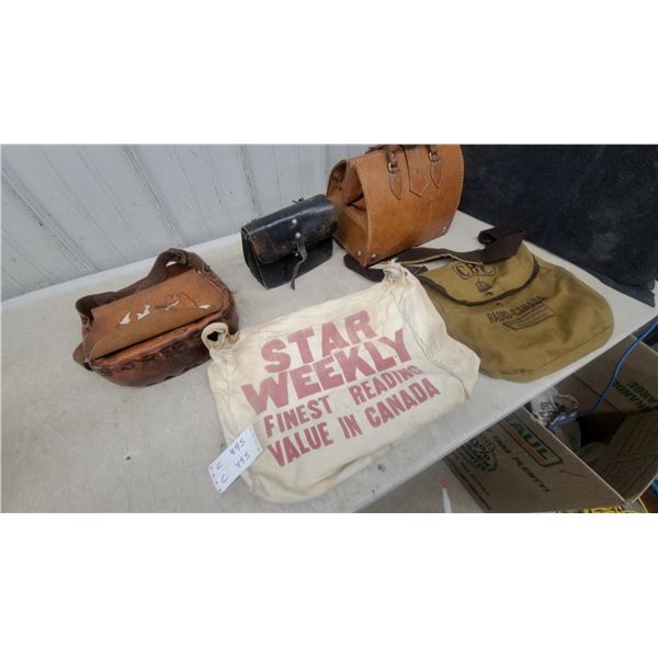 Vintage Star Weekly Newspaper Delivery Bag, CBC Radio-Canada Bag, Leather Bags