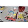 Image 7 : Vintage Toys Including Fire Engine Book, Bozo Circus Record, Clown Figure, and More