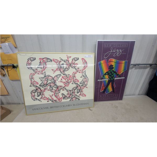 Vancouver British Columbia '86 Centennial Print and New Orleans Jazz Festival 1981 Poster