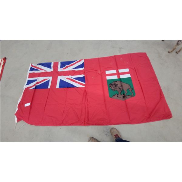 Manitoba Provincial Flag with Union Jack Canton and Bison Shield 56:×102" USA 31 x 55"
