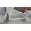 Image 5 : Three-Piece Gray Wicker Patio Set with Cushions and Glass-Top Coffee Table