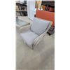 Image 6 : Three-Piece Gray Wicker Patio Set with Cushions and Glass-Top Coffee Table
