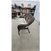 Image 3 : Dark Brown Wicker Settee with Geometric Pattern Cushions 52"