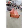 Image 4 : Mid-Century Modern Wooden Frame Sofa with Terracotta Vinyl Upholstery 64" Wide