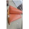 Image 5 : Mid-Century Modern Wooden Frame Sofa with Terracotta Vinyl Upholstery 64" Wide