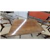 Image 3 : Duncan Phyfe Style Double Pedestal Pull Out -Leaf Dining Table 64 x 31 x 30" Extended Size with Six