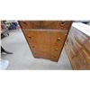 Image 5 : Art Deco Waterfall Highboy Chest of Drawers with Brass Ring Pulls, Circa 1930s 44 x 30 x 17"